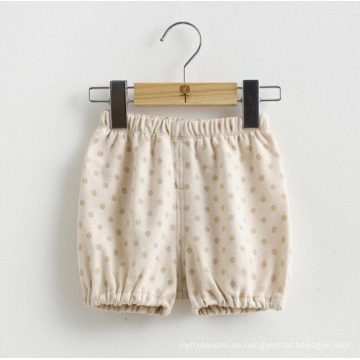 Algodón orgánico Lovely DOT impreso pantalones cortos bebé
